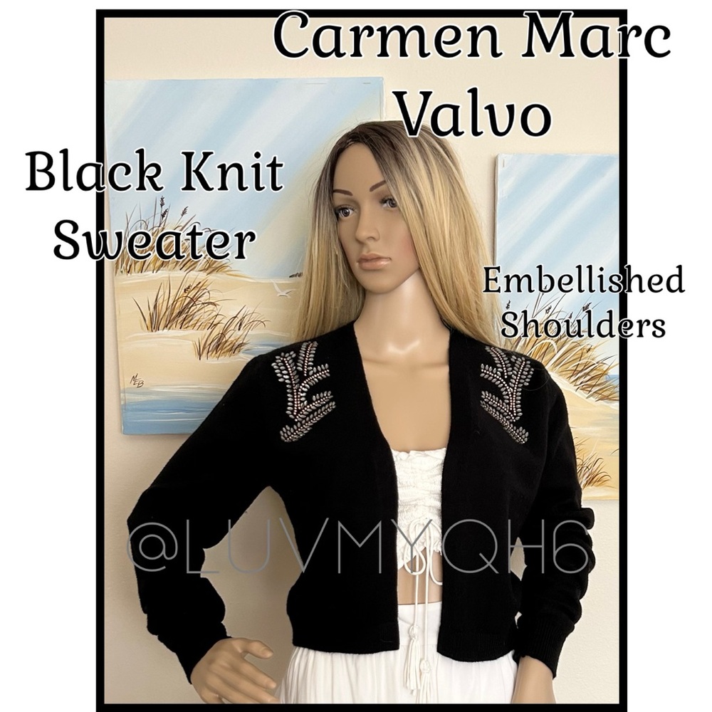 Carmen Marc Valvo Embellished Sweater